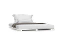 Bed Frame, Bed Frames Vidaxl Branco Madeira De Pinho (135 X 190 Cm)