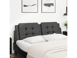 Vidaxl Almofadão De Cabeceira Zadar 160 Cm Couro Artificial Preto