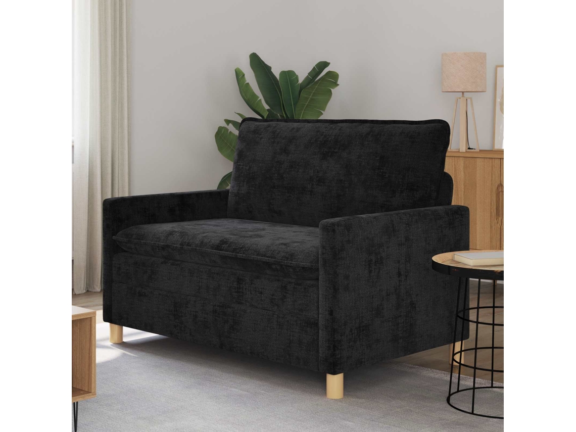Vidaxl Sofá Preto 126 X 81 X 87,5 Cm Poliéster