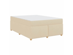 Conjunto 1 Cama Moderna Vidaxl Creme Tecido (140 X 200 Cm)