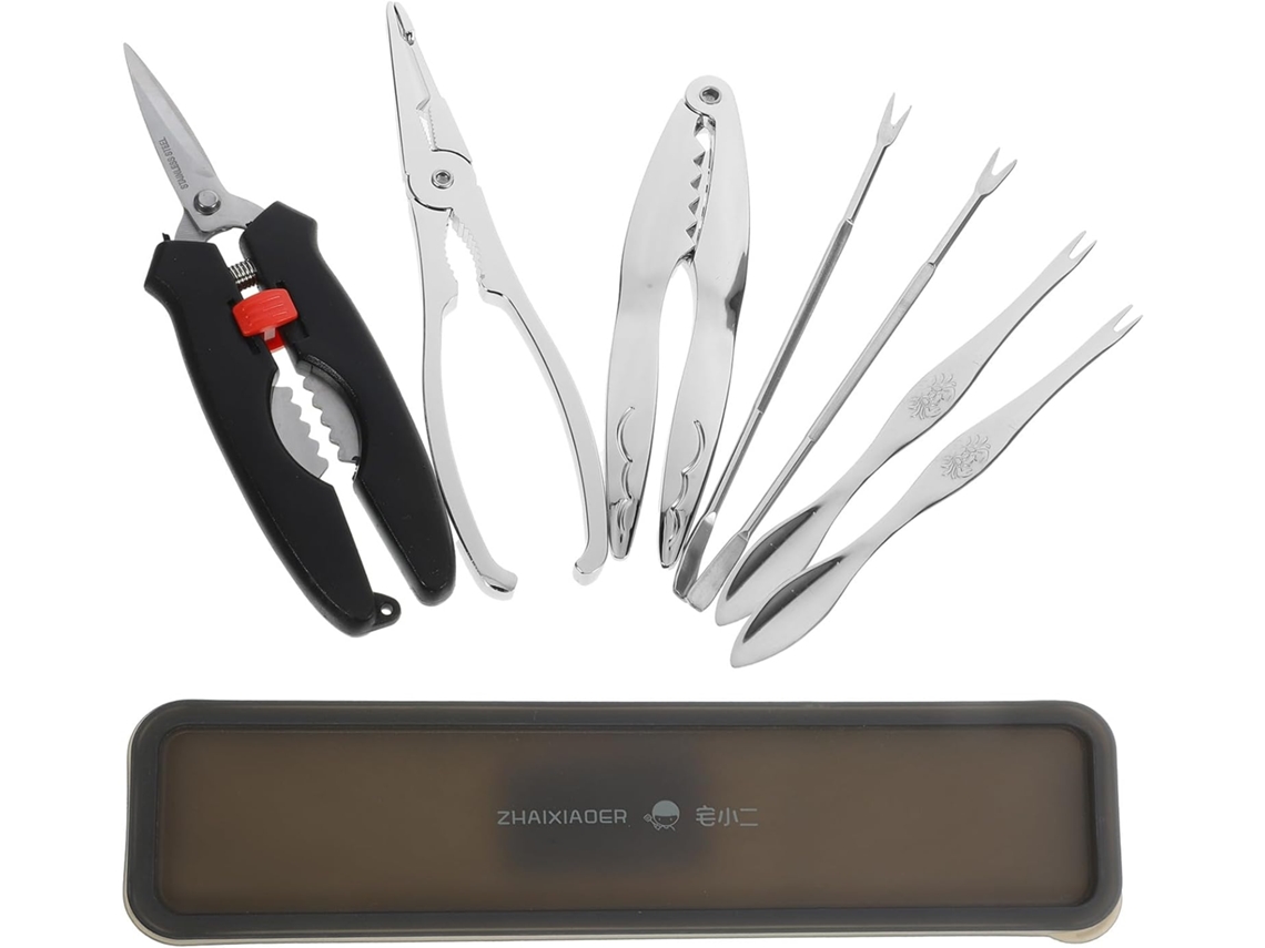 Conjunto De Utensílios Para Frutos Do Mar Em Aço Inoxidável Com Pinças E Garfos