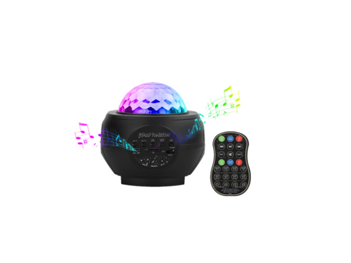 Cordão De Luzes Led Para Projetor Céu Estrelado, Luz Giratória Bluetooth Laser Vermelha E Verde Usb, Com Padrão Estrela Do Mar Na Aquaforge