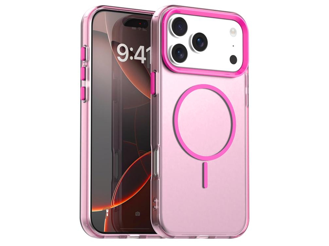 Capa Yuysan Para Iphone 17 Pro Max Candy Magsafe Pc Híbrido Tpu (proteção Antichoque, Compatível Com Magsafe) Vermelho