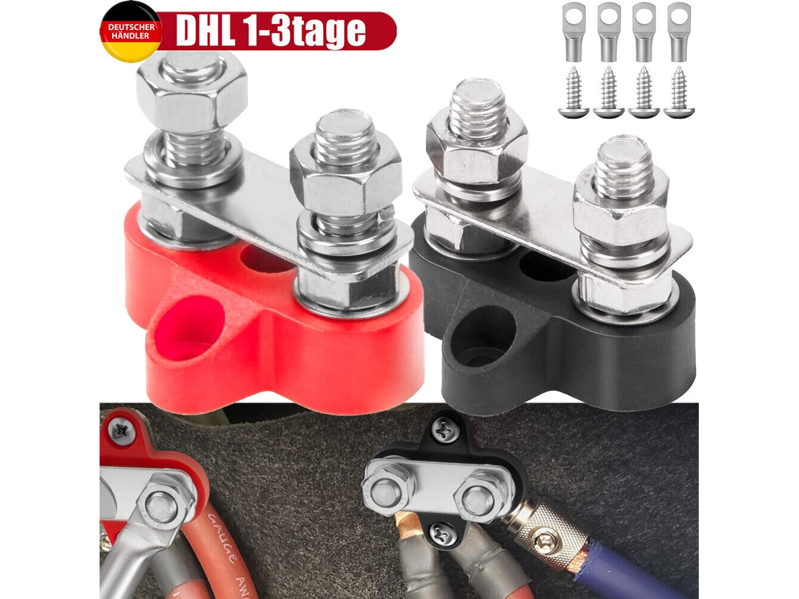 Bloco De Distribuição 12v 48v 2pcs Conexão Dupla Barra De Barramento Parafuso
