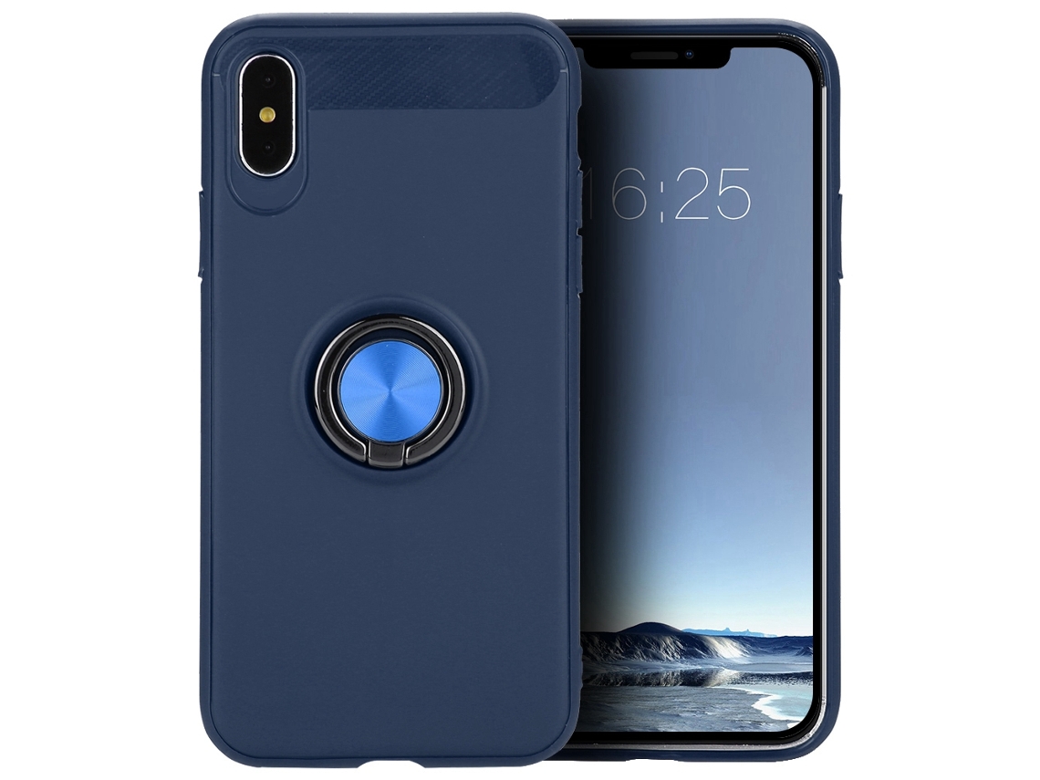 Capa LAXISCREED Apple X Anel Azul Magnética Carro