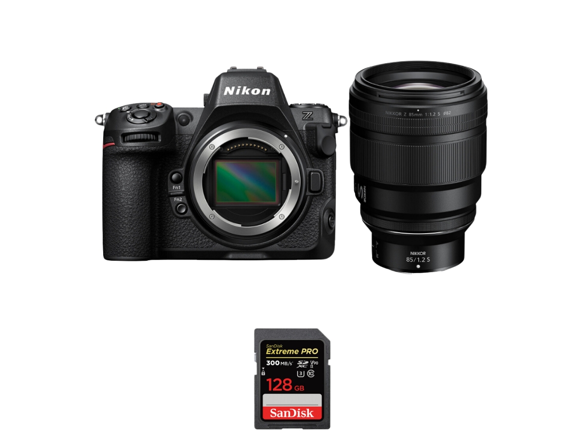 Z8 + Z 85mm F/1.2 S + 1 Sandisk 128gb Uhs ii 300mb/s Máquina Fotográfica Híbrida Full frame + Ebook “20 Dicas para Fotos Que Impressionam” NIKON