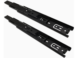 Conjunto De 2 Corrediças Telescópicas Extensão Total Para Gavetas, Com Três Seções, Para Armários Domésticos Aço Preto