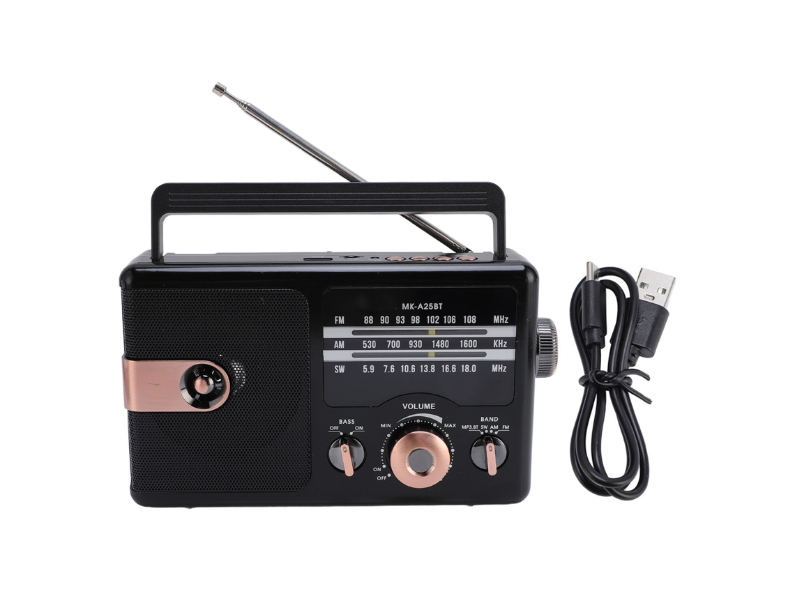 Rádio Portátil LAXISCREED com Bluetooth e Cartão Usb