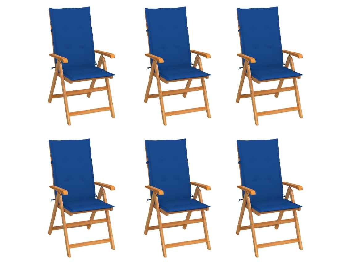 Folding Chair, Folding Chairs Vidaxl Azul Teca (n/a)