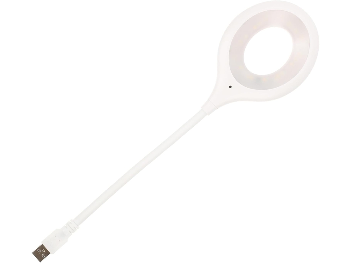 Luminária De Leitura Usb Com Controle Voz Em Pvc Branco, Flexível E Fácil De Guardar, Funciona Como Luz Noturna