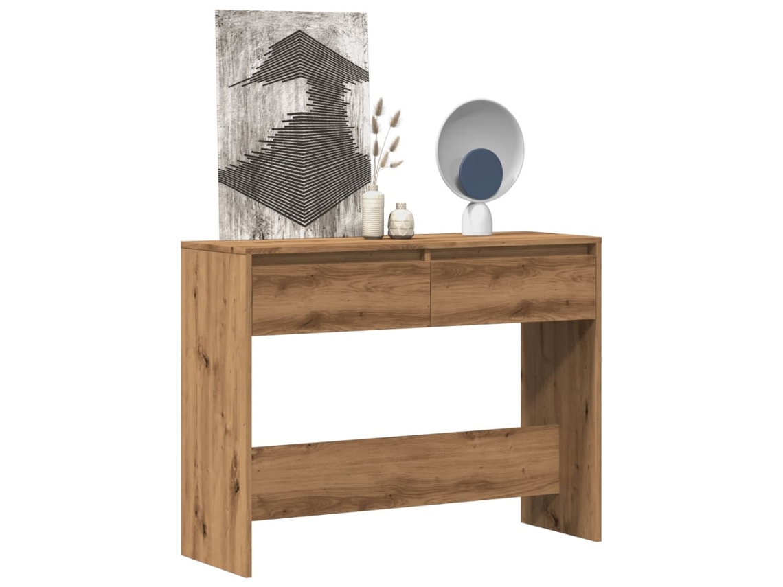 Mesa Consola 100x35x76,5cm Derivados Madeira Carvalho Artisiano Lovely Home