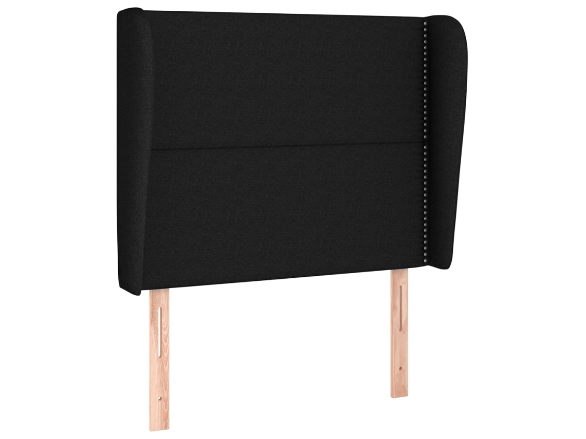 Cabeceira de Cama com Abas Tecido Preto MAISON EXCLUSIVE (93x23x118 cm)