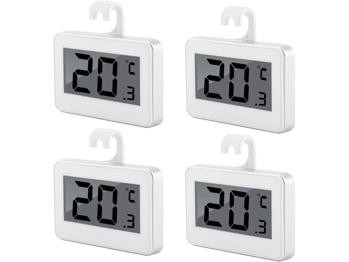 Termômetro Digital Sem Fio Impermeável para Geladeira, 4 Peças, Medidor de Temperatura com Tela Lcd