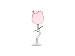Taça de Vinho Flor de Rosa em Vidro de Boro 280ml | S/MARCA