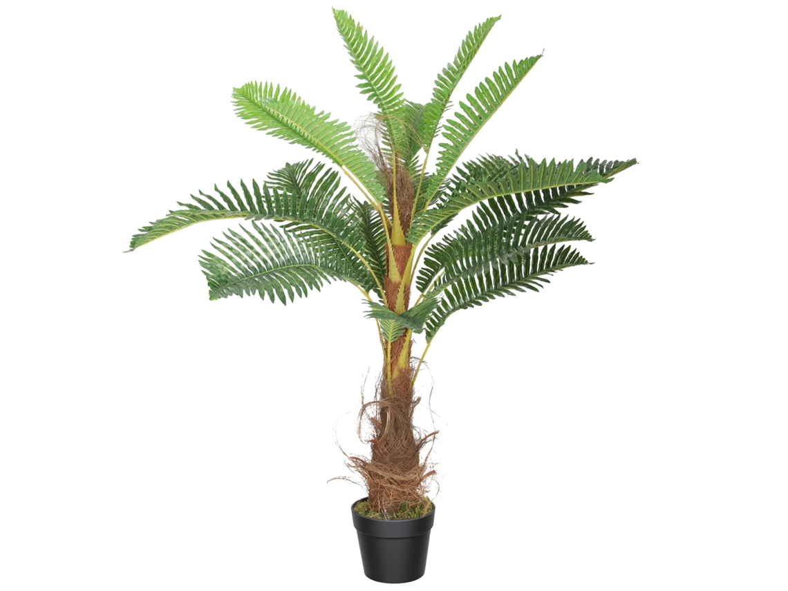 Palmeira Artificial de 100 cm com 21 Folhas, Vaso de Plástico Sini Tech Store