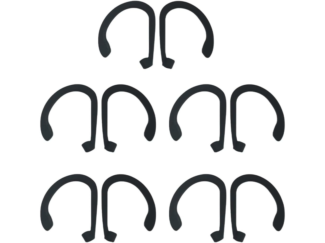 Suporte De Silicone Para Fones De Ouvido Sem Fio, 5 Pares De Ganchos Auriculares Pretos Antiderrapantes Para Uso