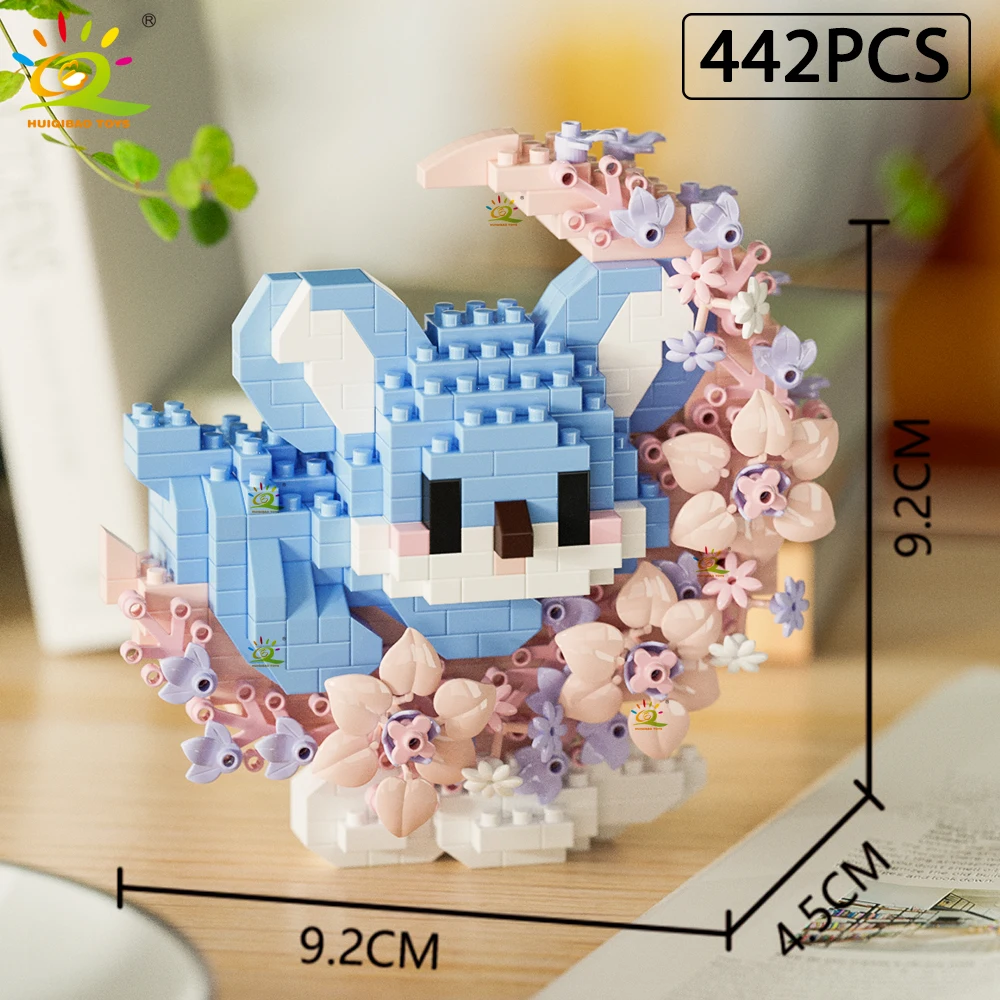 Blocos De Construção Em Miniatura De Flores E Animais Moc