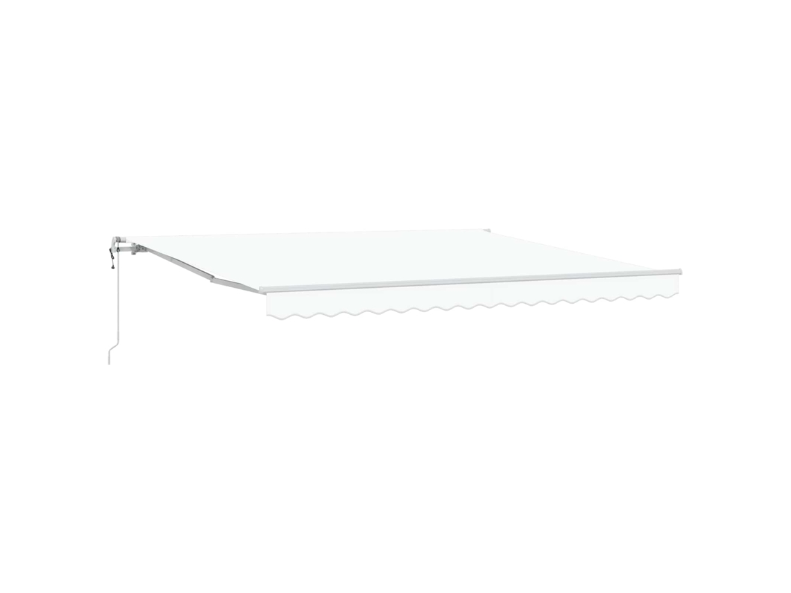 Vidaxl Toldo Retrátil Branco 400 × 300 Cm Tecido E Alumínio