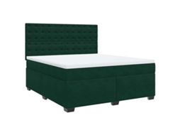 Cama com Molas/colchão 180x200 Cm Veludo Verde escuro MAISON EXCLUSIVE