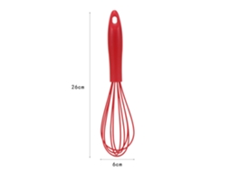 Batedor De Ovos Manual Silicone Vermelho
