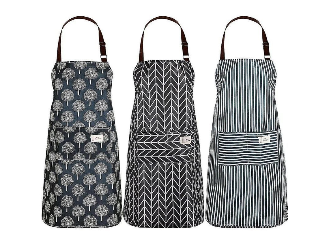 2026 delantal Impermeável para Mulher com Bolsos Ajustáveis 3 Peças para Cozinha