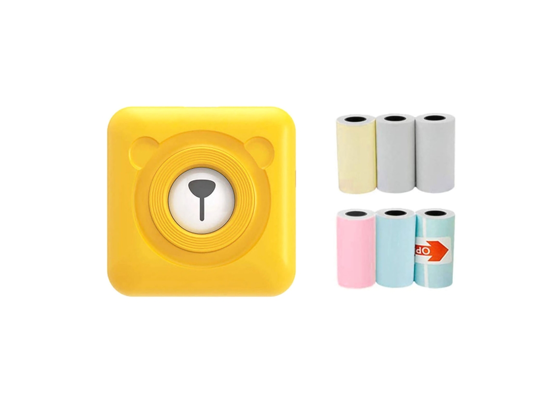 Impressora Portátil Térmica Bluetooth Amarela