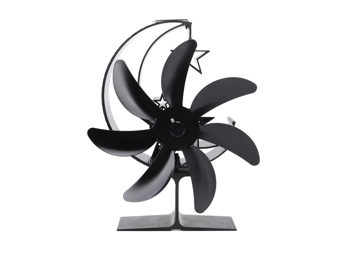 Ventilador Estufa Calor 7 Lâminas Silencioso Preto