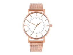 Reloj De Moda Para Parejas Con Correa De Malla Dial Redondo Cuarzo Unisex