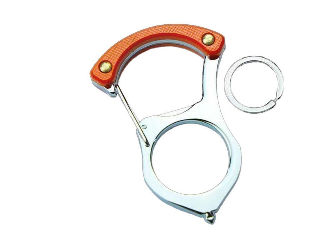 Porta Chaves Multifuncional De Aleación Con Colar Para Carro, Proteção Pessoal, Corrente De 50cm E Anel De 30mm Laranja