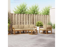 Vidaxl Conjunto De Sofás Para Exterior 7 Unid. Natural E Bege