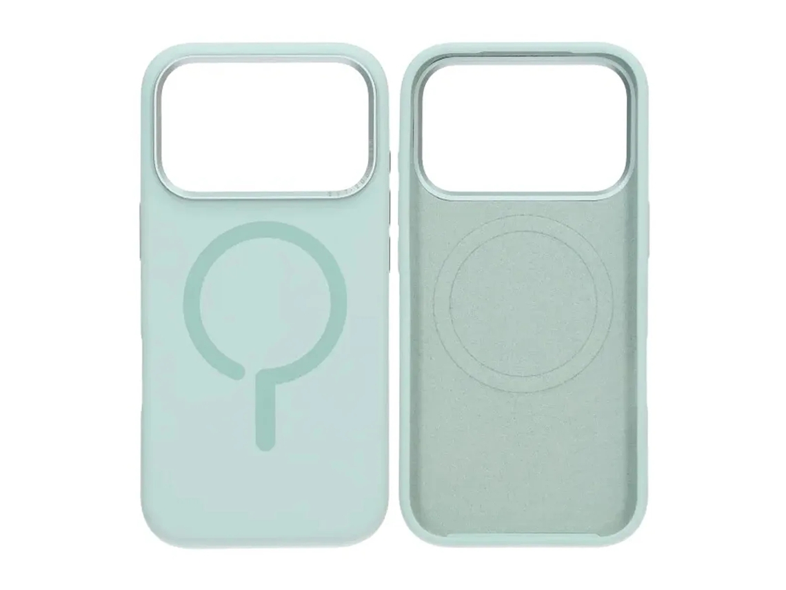 Capa De Silicone Magnético Líquido Com Olho De Águia Metálico Para Iphone 17 Pro Max Verde