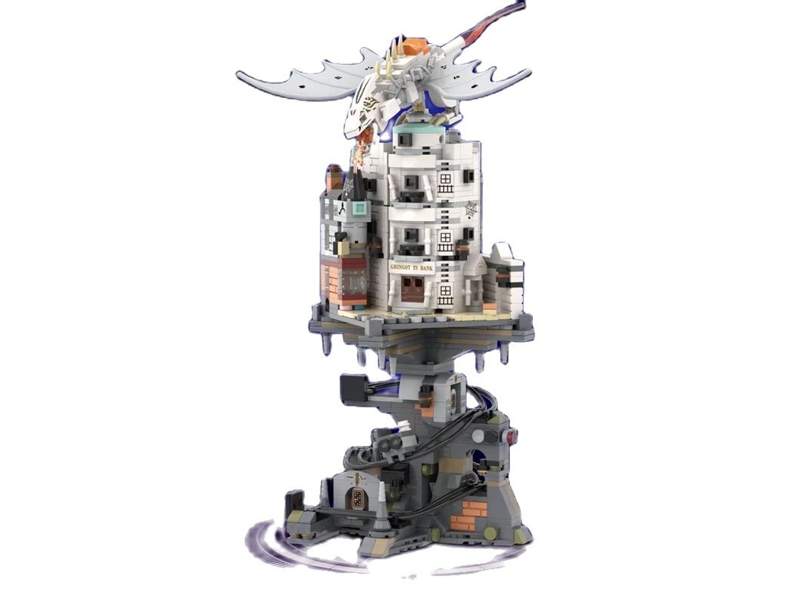 Conjunto de Construção Moc do Banco Mágico Gringotts 1056 Blocos Conjunto de Blocos de Construção para um Mundo Mágico Criativo MDUG