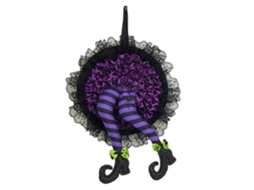 Guirlanda de Halloween com Pernas de Bruxa Decorativa para Porta da Frente Natalina Festiva S/MARCA