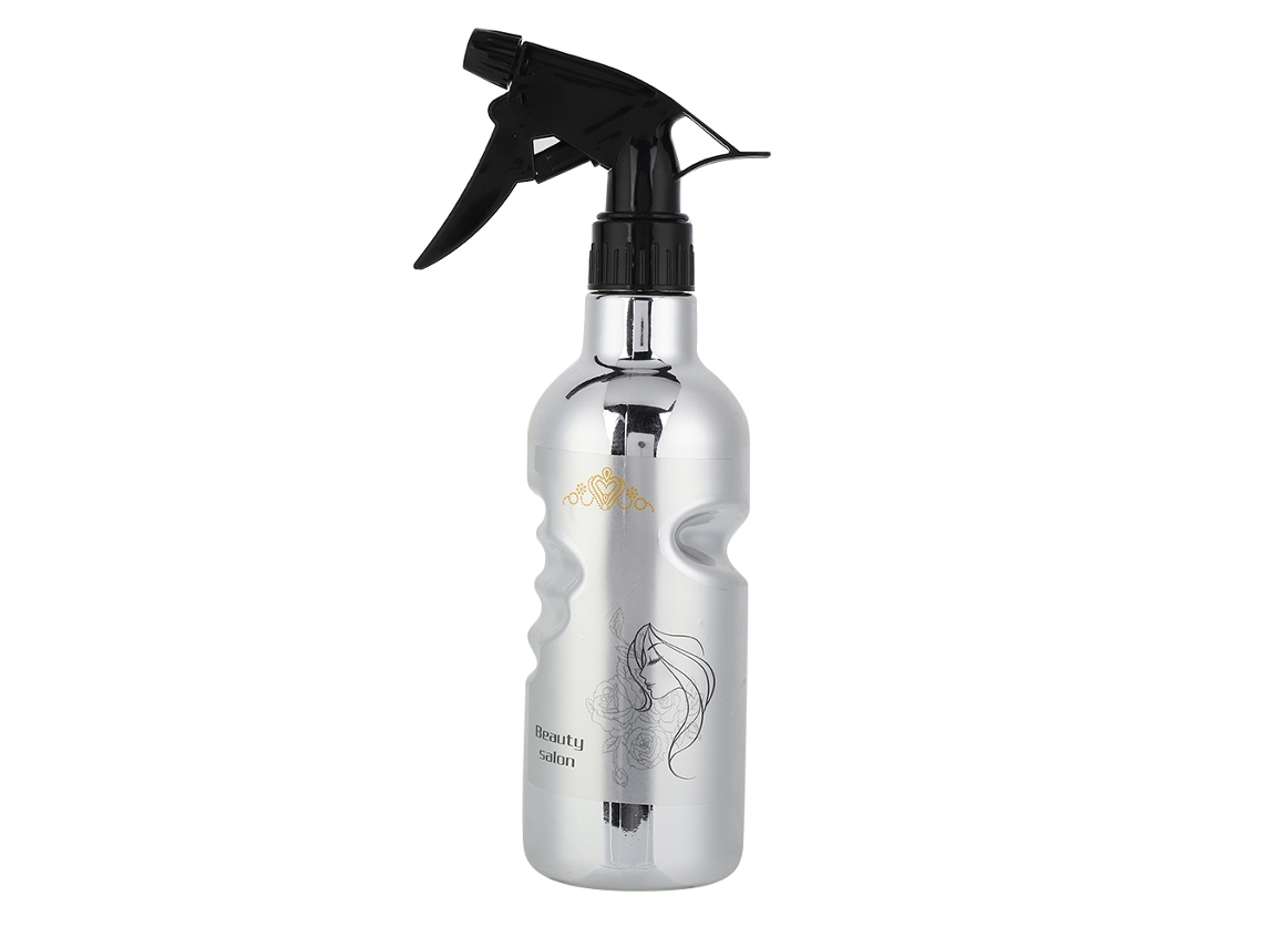 Garrafa De Spray De Barbear 500ml Em Prata Estilo Vintage Com Regulagem Rotativa Para Barbeiros