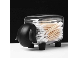 Caixa De Armazenamento Com Tampão - Organizador De Escritório - Boneca Ovelha De Papel - Madeira Sustentável Pp/ps - Dimensões 13x7,5x8 Cm