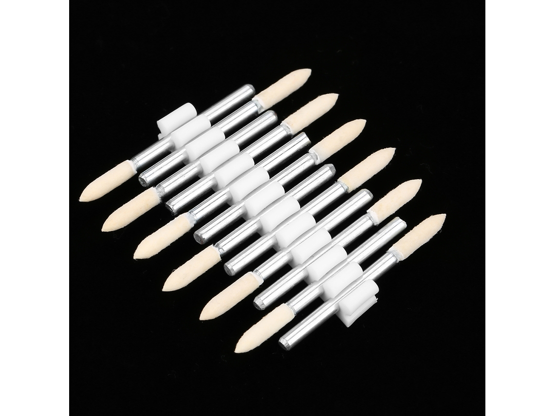 12 Peças De Cabeça De Polimento De Lã Em Forma De Cone Roda De Esmalte Com Cabo De 3mm (4mm)