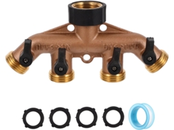 Conjunto De 1 Adaptador Conector Divisor Mangueira Com Válvula Latão