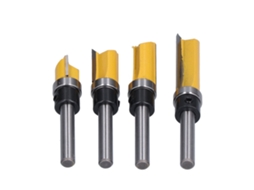 4pcs Broca De Roteamento Flush Trim Com Rolamento 1/2in Diâmetro 1/4in Shank Para Marcenaria