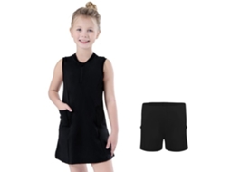 Vestuário Esportivo - Jurk De Tênis Para Meninas - Linha A - Calça Curta - Sem Manga - 4 Bolsos - 75% Poliéster, 25% Espandex - Vestido De Esportes