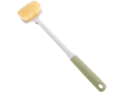 Escova De Banho Cabo Longo, Dupla Face, Em Plástico E Silicone, Para Esfoliação E Limpeza Dos Pés Do Corpo No Banheiro