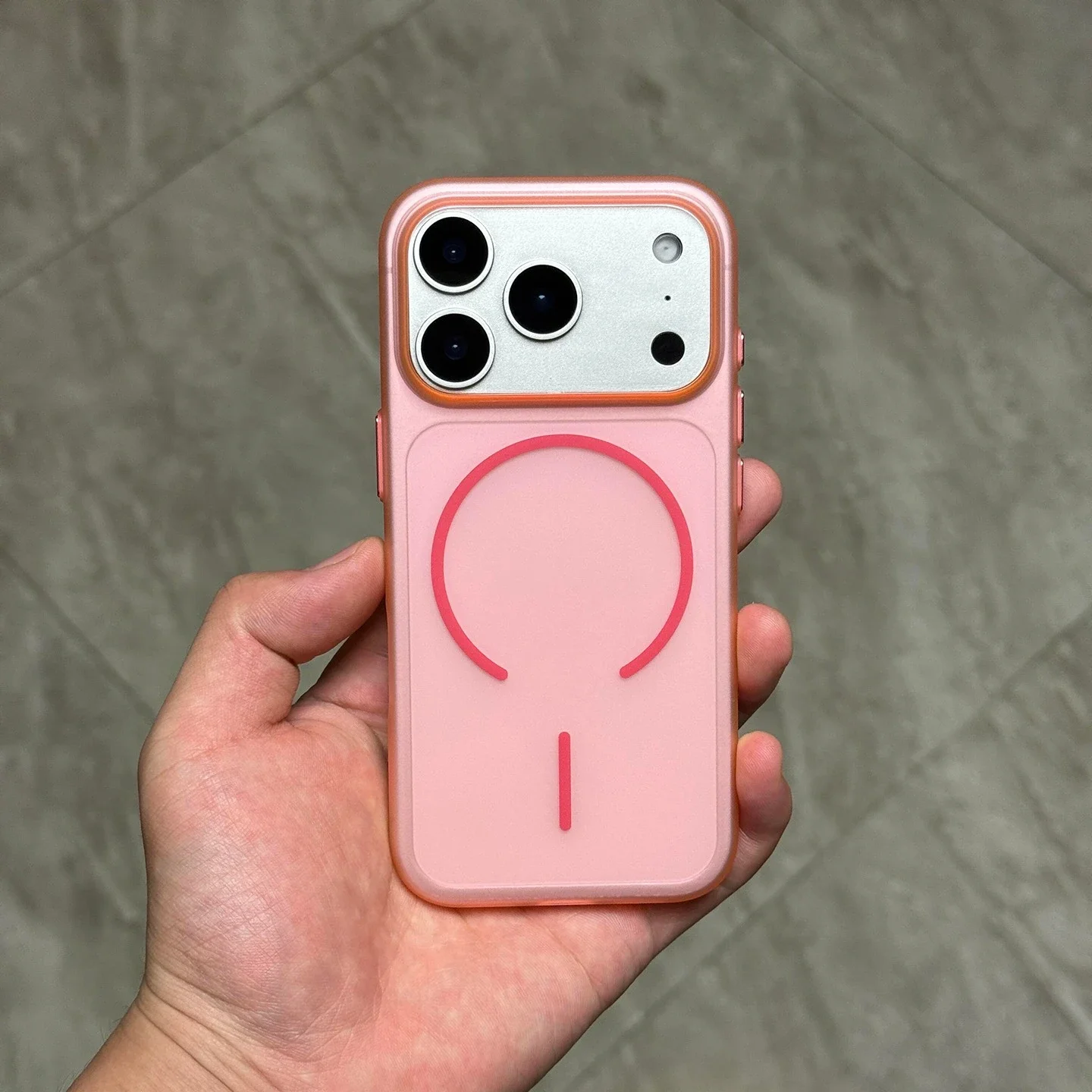 Capa Protetora Rígida De Policarbonato (rosa) Para Iphone 12 Pro Max, Com Textura Fosca.