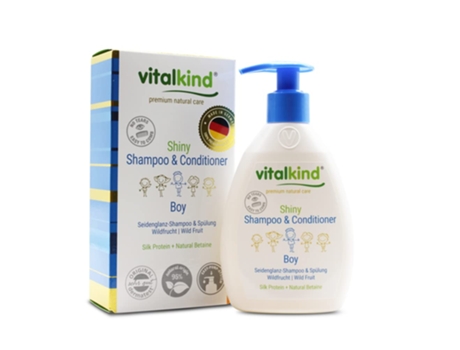 VITALKIND Shiny Shampoo & Condicionador para Meninos Cuidado Natural Premium para Crianças
