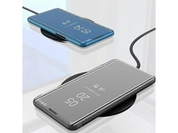 Capa Flip De Couro Com Superfície Espelhada E Galvanizada Com Janela De Visualização E Suporte Para Iphone 13 De 6,1 Polegadas