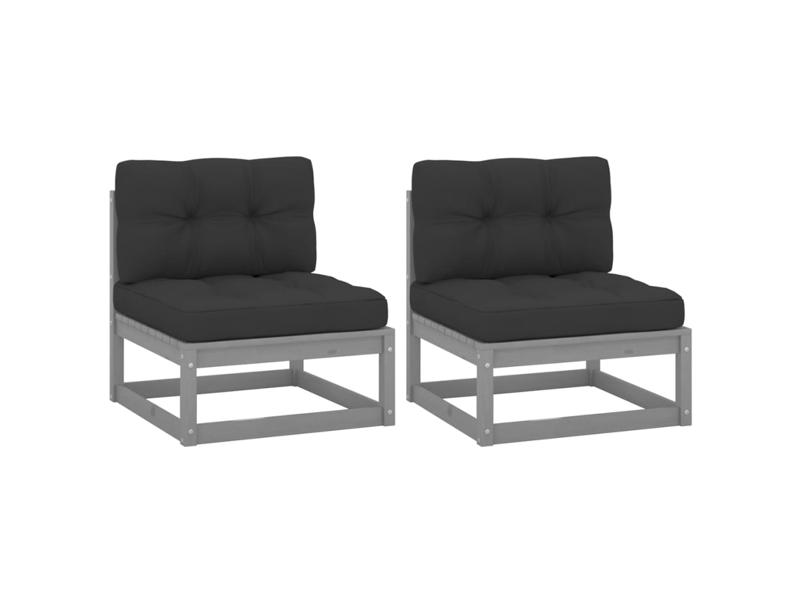 Middle Sofa, Middle Sofas Vidaxl Cinzeto Madeira De Pinho (n/a)