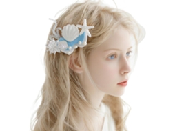 Presilha de Cabelo em Resina no Formato de Estrela do mar e Concha, Perfeita para Meninas e para Levar À Praia. SFUSHOS