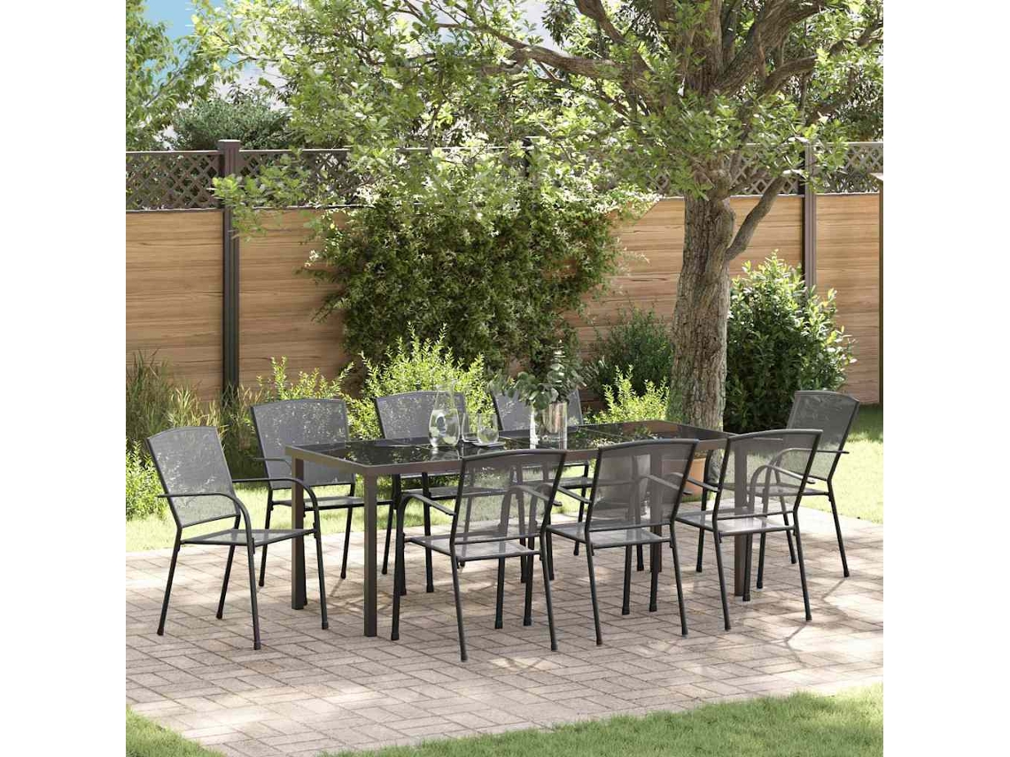 Vidaxl Conjunto De Jantar Para Jardim 9 Unid. Antracite