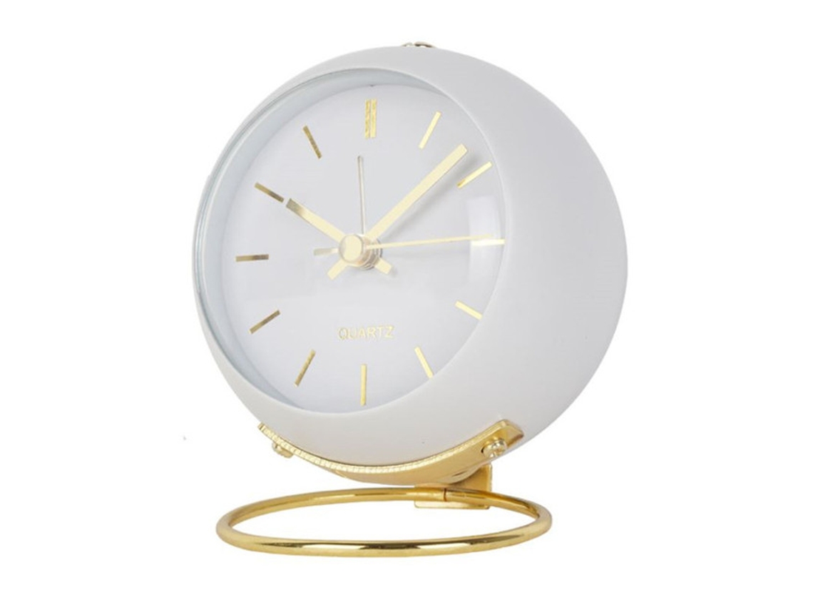Relógio Despertador Branco De Luxo Nórdico Eletrônico De Mesa Quartzo Simples Slowmoose