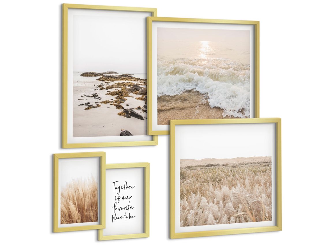 Conjunto De Pinturas Paisagens Praianas Da Natureza Espelharte (5 Peças)