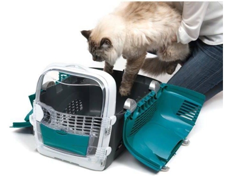 Transportadora para Gatos  Conversível (Azul - 51x33x35cm - Plástico - M - Porte Médio)