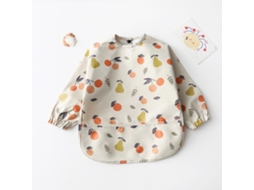 Babador De Pu Macio Para Bebê De Manga Comprida À Prova D'água Lavável E Fácil De Limpar Bata Com Bolso, Tamanho: S Laranja Pêra